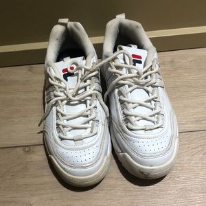 White fila, used shoes